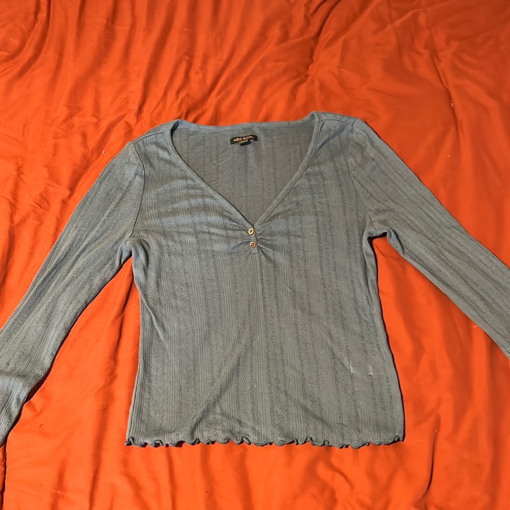 Teal long sleeve v neck